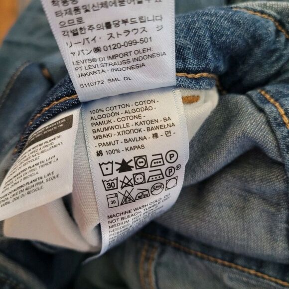 Levi's Denim Coveralls Womens Sz Xsmall Overall Blue Long Sleeve Snap Button Nwt - Picture 5 of 9